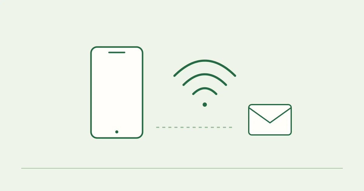 A phone connected to mobile data, with a separate route for bank verification messages.